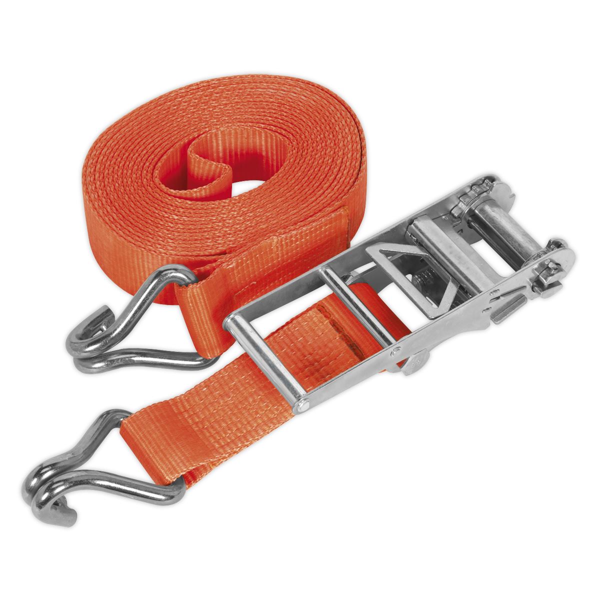 Sealey TD10008J Ratchet Strap 75mm x 8m Polyester Webbing 10000kg Breaking Strength Sealey