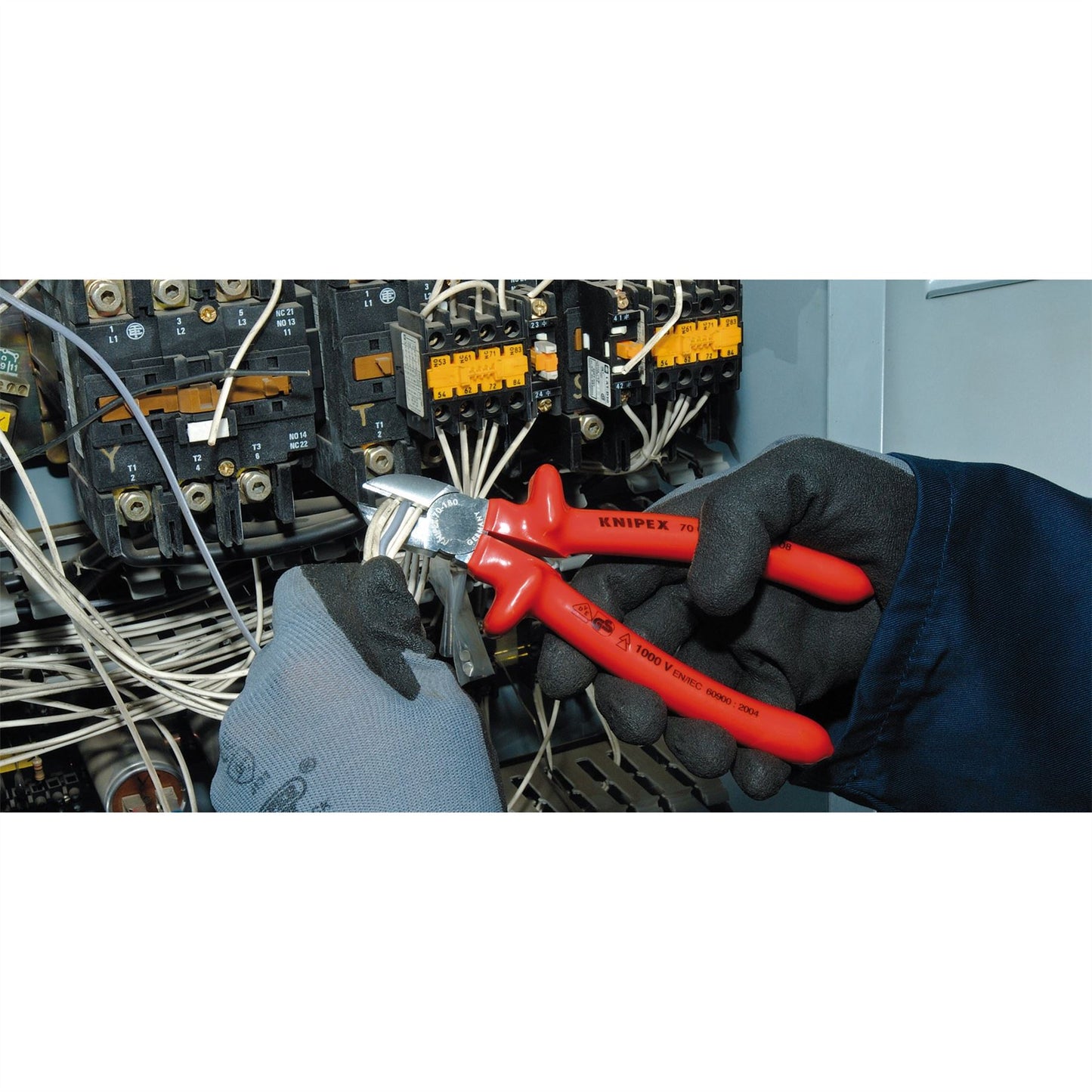 Knipex 21455 70 07 180 Diagonal Cutter with dipped insulation VDE-tested chrome-plated 180mm Knipex