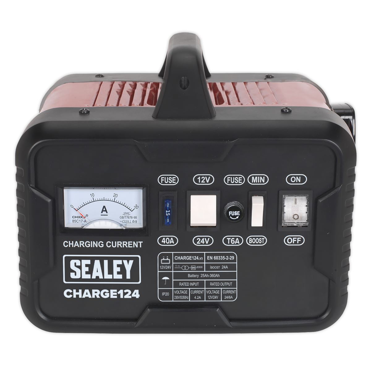 Sealey CHARGE124 Battery Charger 28A 12/24V 230V Sealey
