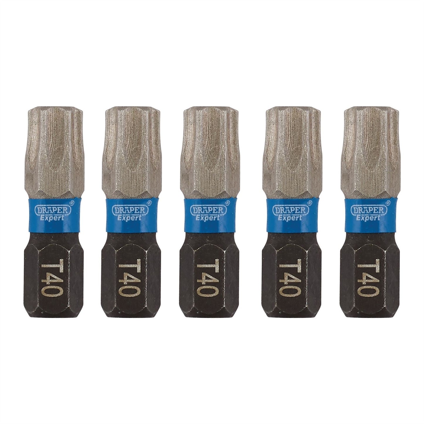 Draper 05497 Expert TX-STAR® Impact Screwdriver Bits T40 x 25mm 1/4" Hex Pack of 5 Draper