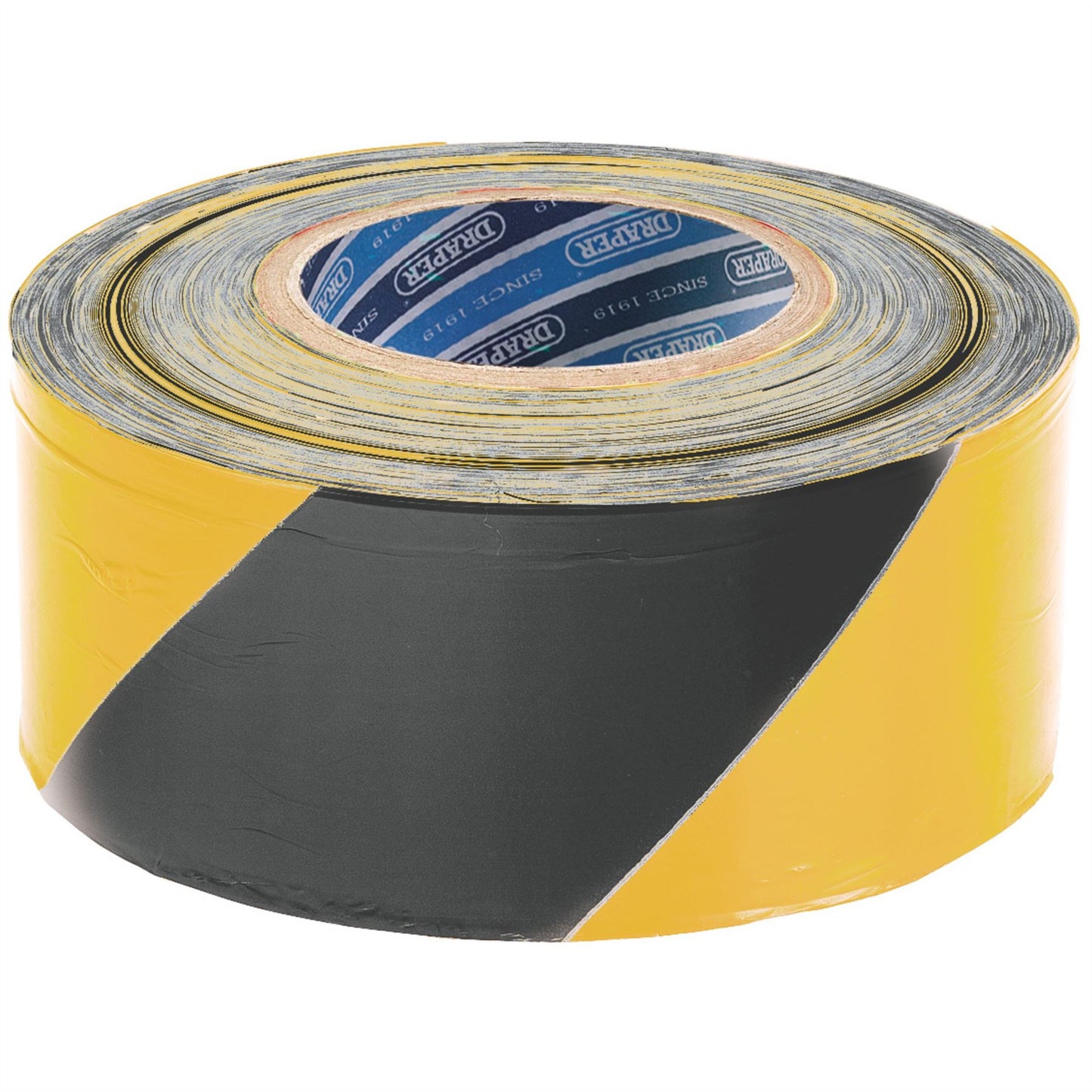 Draper 69009 Barrier Tape Roll 500m x 75mm Black and Yellow Draper