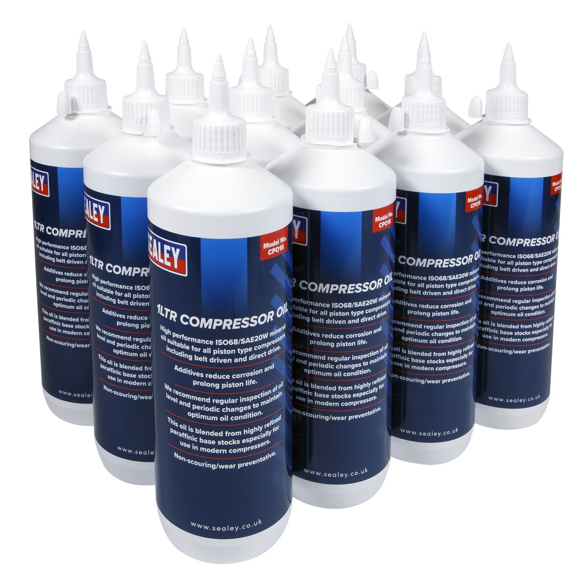 Sealey CPO/1 Compressor Oil 1L - Pack of 12 Sealey