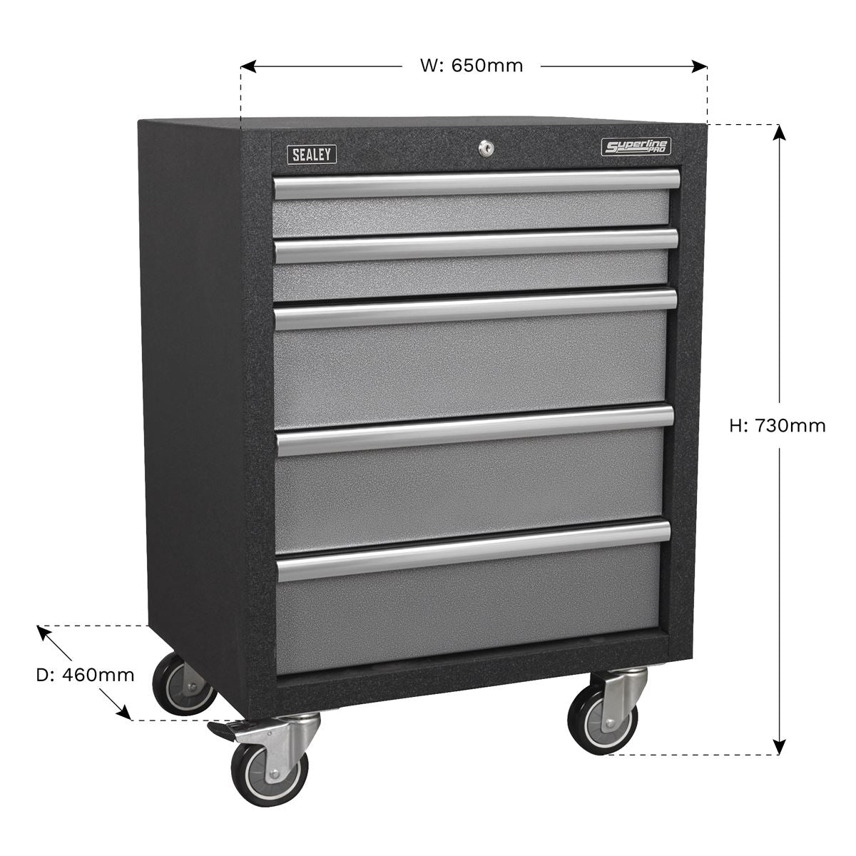 Sealey APMS58 Modular 5 Drawer Mobile Cabinet 650mm Sealey