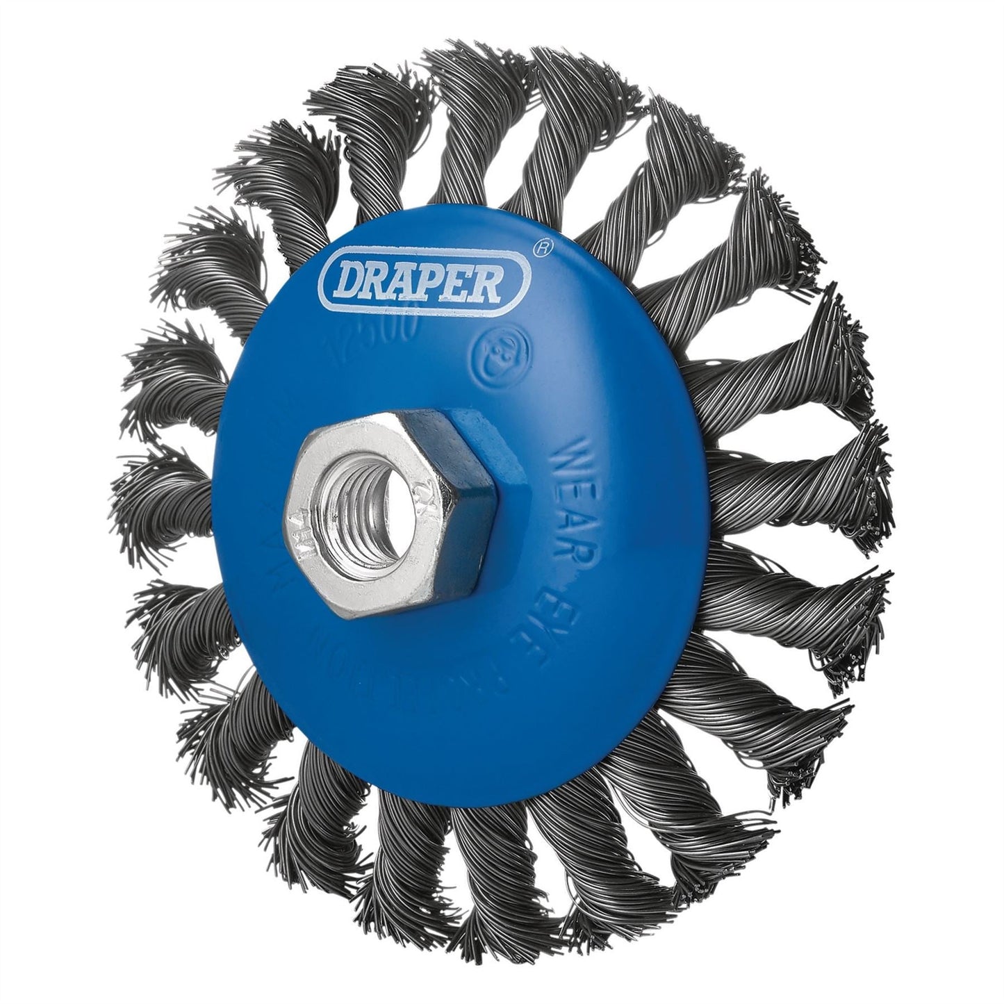 Draper 08063 Steel Bevelled Twist-Knot Wire Wheel Brush 115mm M14 Draper