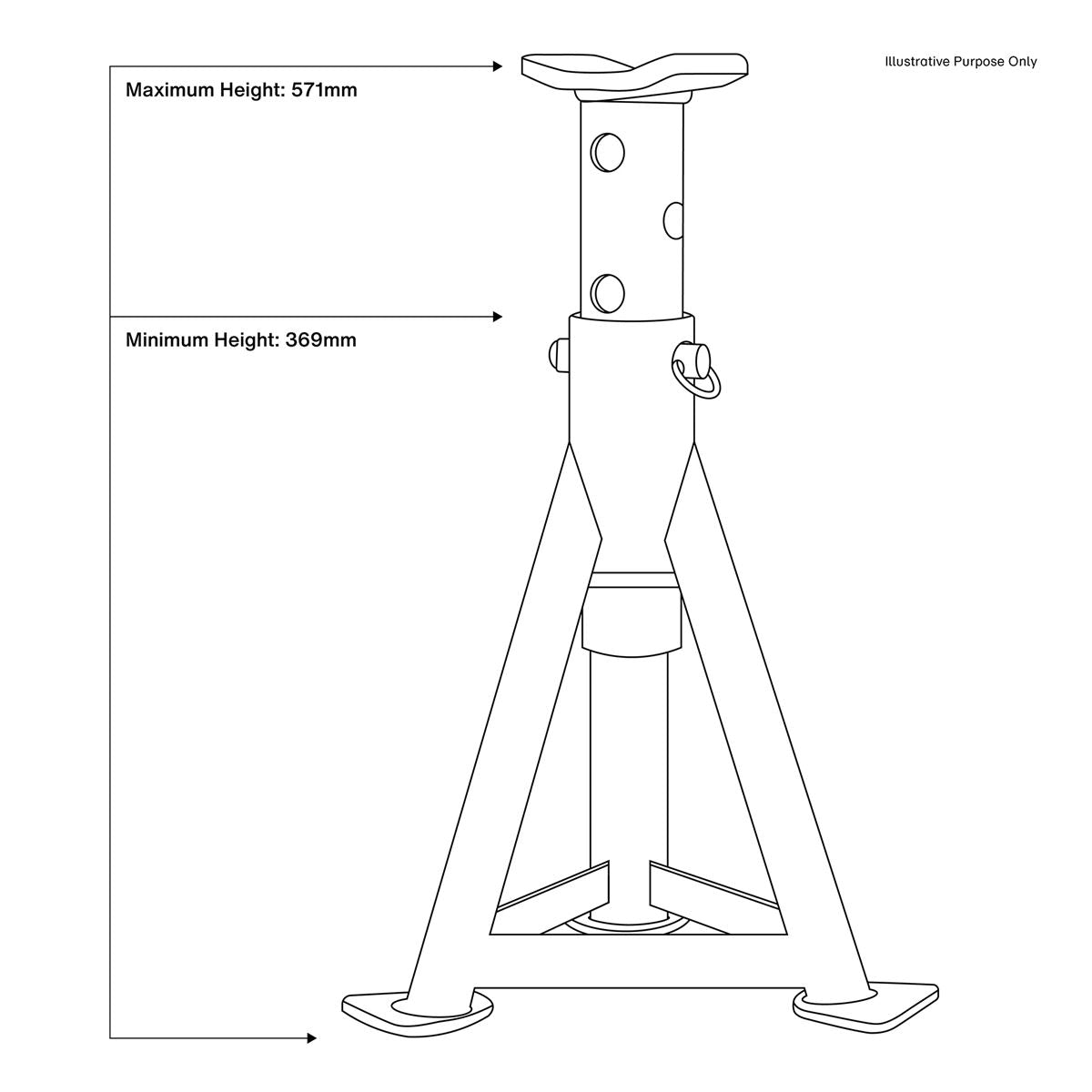 Sealey AS6O Premier Axle Stands (Pair) 6 Tonne Capacity per Stand - Orange Sealey