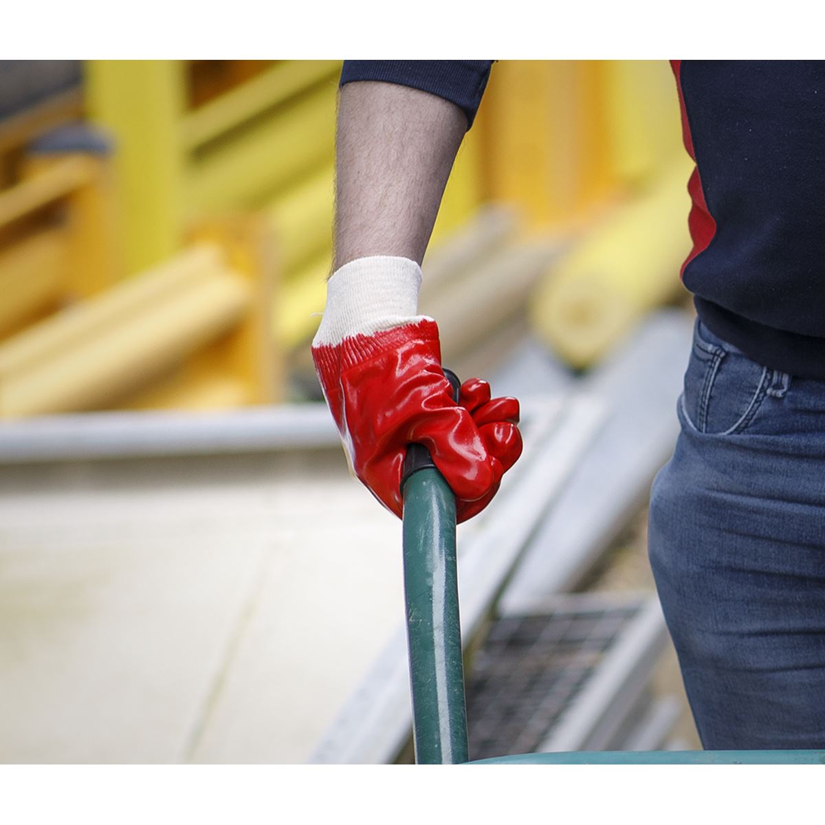 Sealey 9106L/12 PVC Knit Wrist Gloves (Large) - Pack of 12 Pairs Sealey