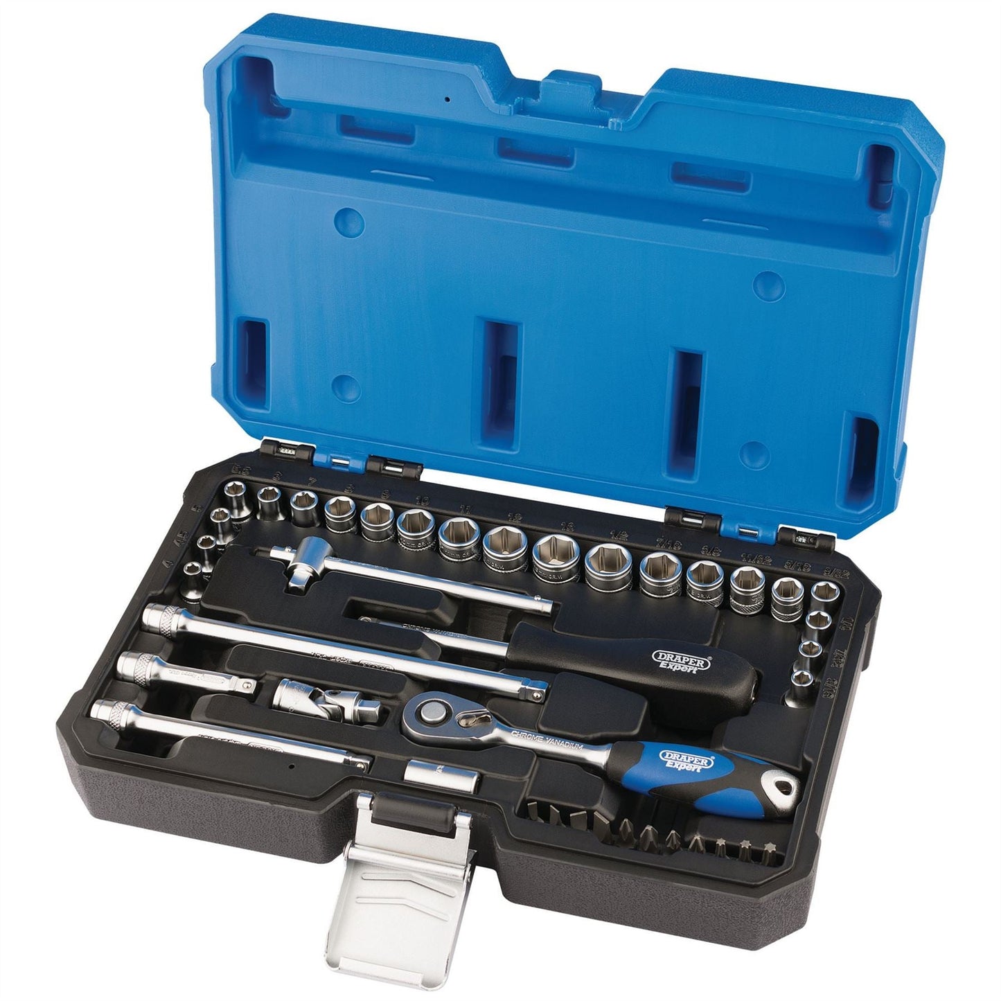 Draper 16445 Expert Combined MM/AF Socket Set 1/4" Sq. Dr. 40 Piece Draper