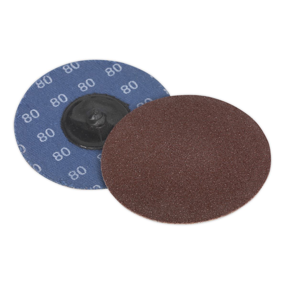 Sealey PTCQC7580 Quick-Change Sanding Disc Ø75mm 80Grit Pack of 10 Sealey