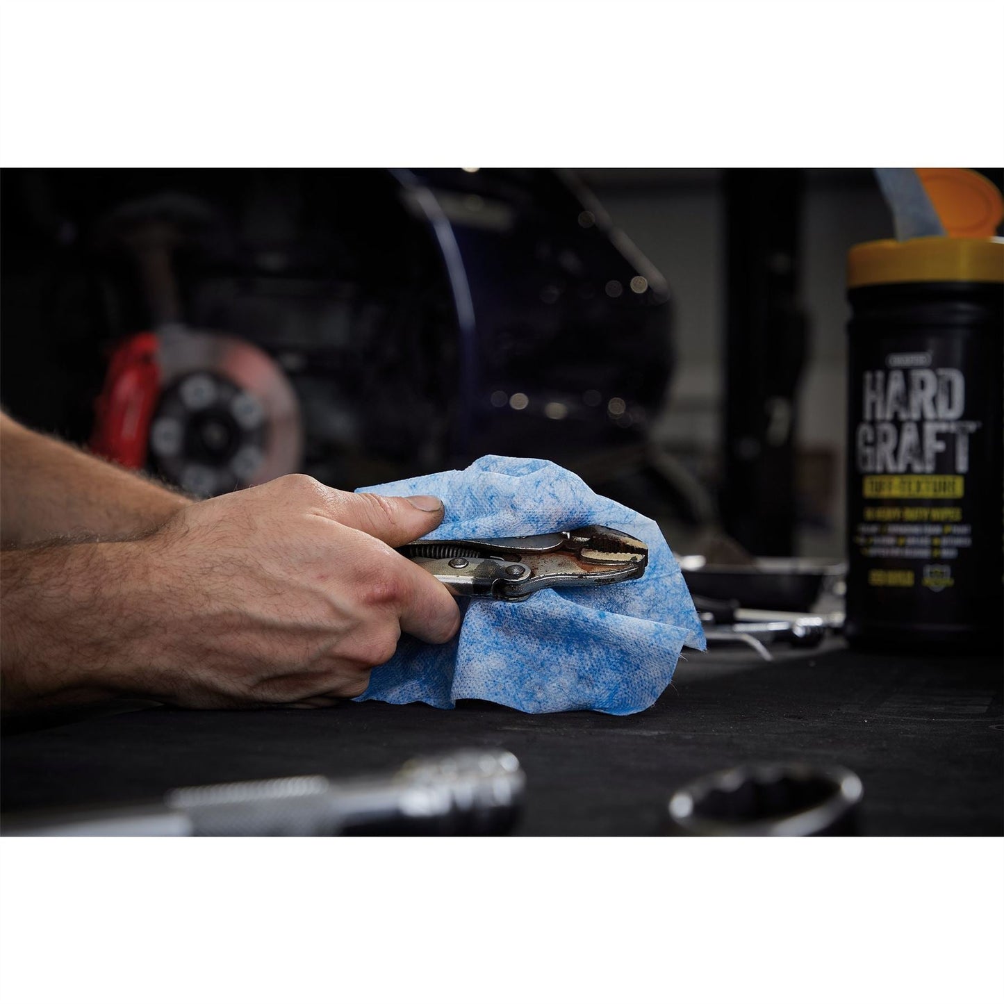 Draper 12436 Hard Graft Multipurpose Tuff-Texture Wipes Tub of 80 Draper