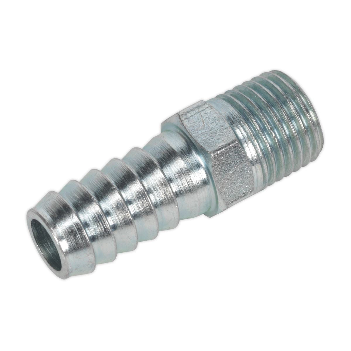 Sealey AC09 Screwed Tailpiece Male 1/4"BSPT - 3/8" Hose Pack of 5 Sealey