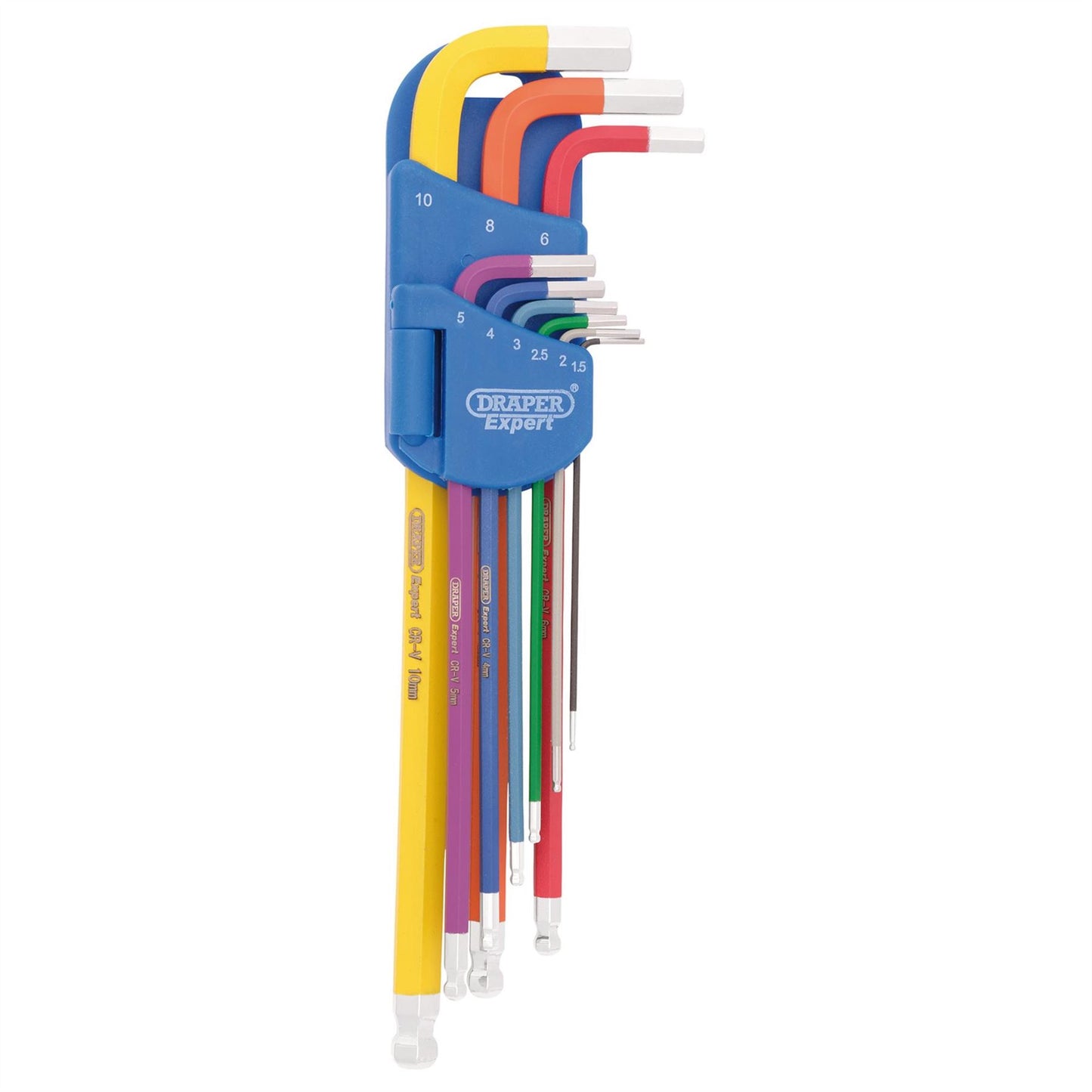 Draper 66134 Expert Metric Extra Long Hex. and Ball End Key Set Colour Coded 9 Piece Draper