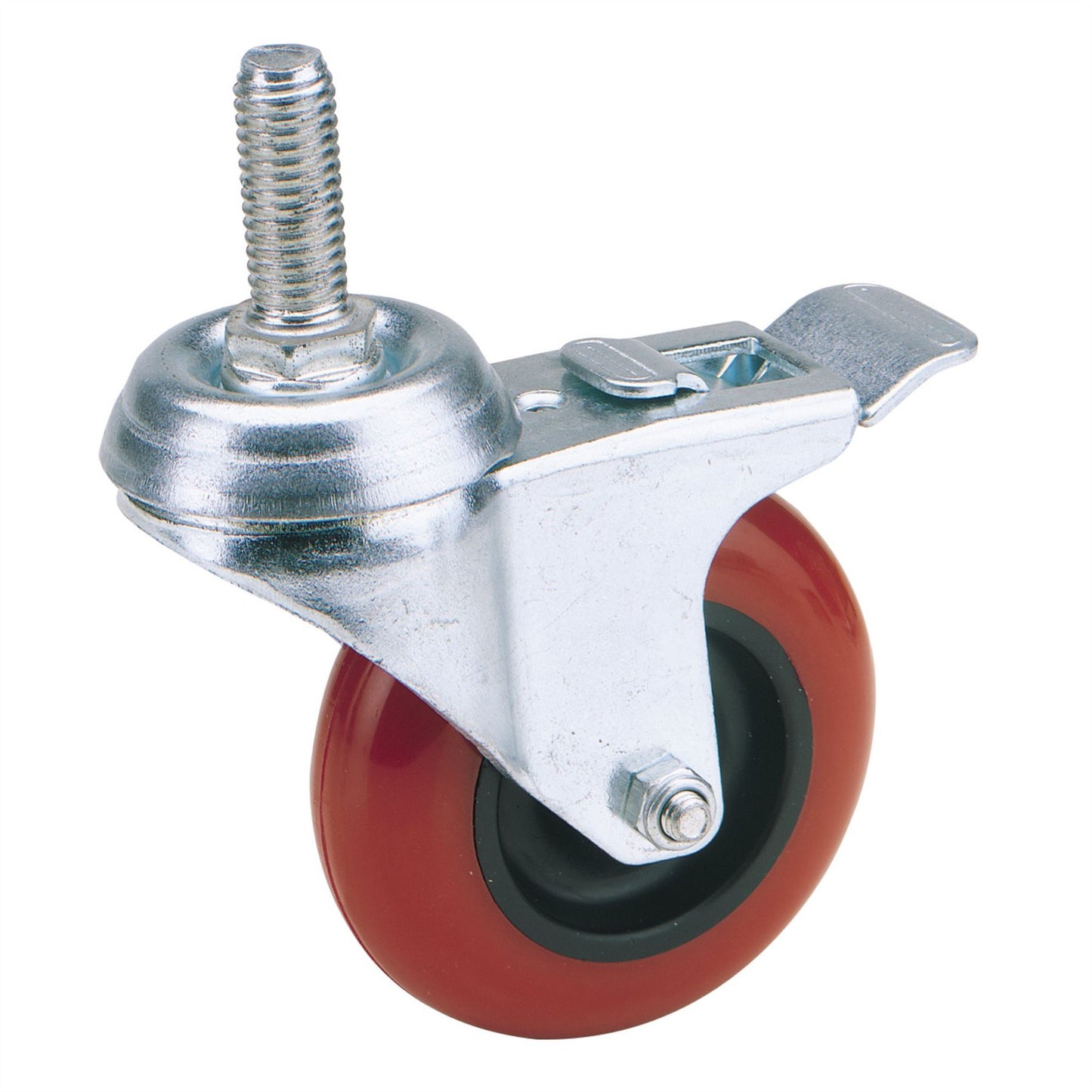 Draper 65516 Swivel Bolt Fixing Polyurethane Wheel with Brake 75mm Diameter S.W.L. 70kg Draper