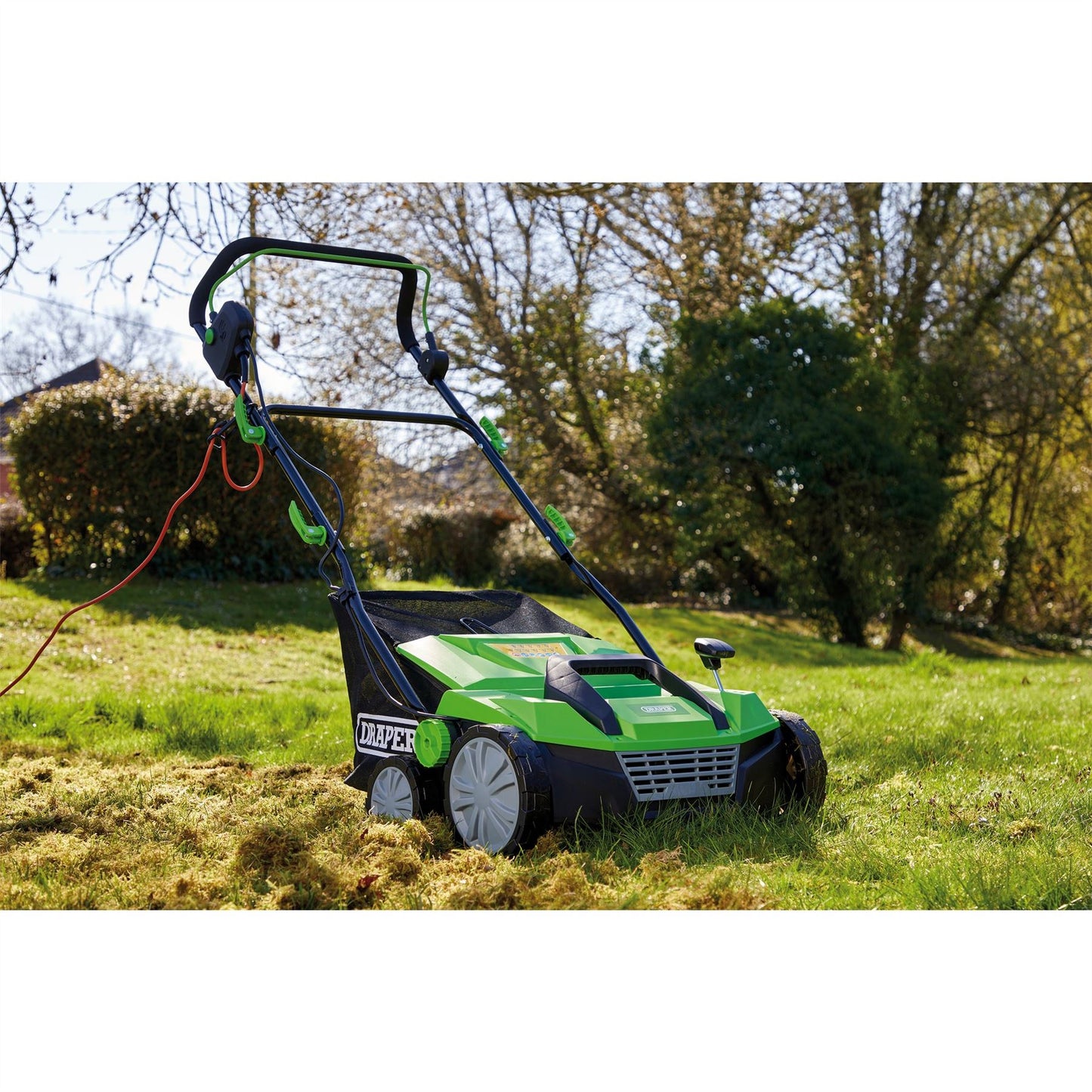 Draper 97922 230V 2-in-1 Lawn Aerator and Scarifier 380mm 1800W Draper