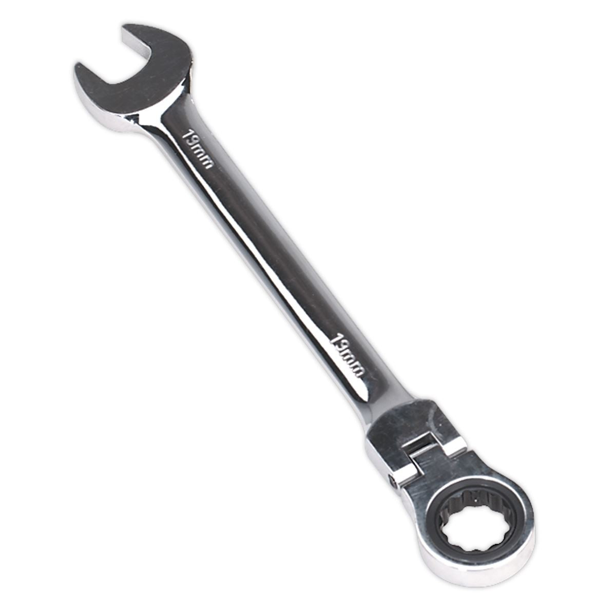 Sealey FHRCW19 Flexi-Head Ratchet Combination Spanner 19mm Sealey