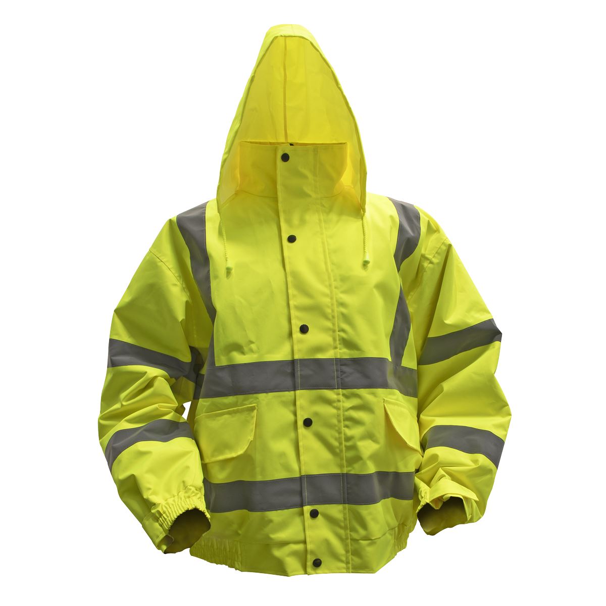 Sealey 802L Hi-Vis Yellow Jacket with Quilted Lining & Elasticated Waist - Large Sealey