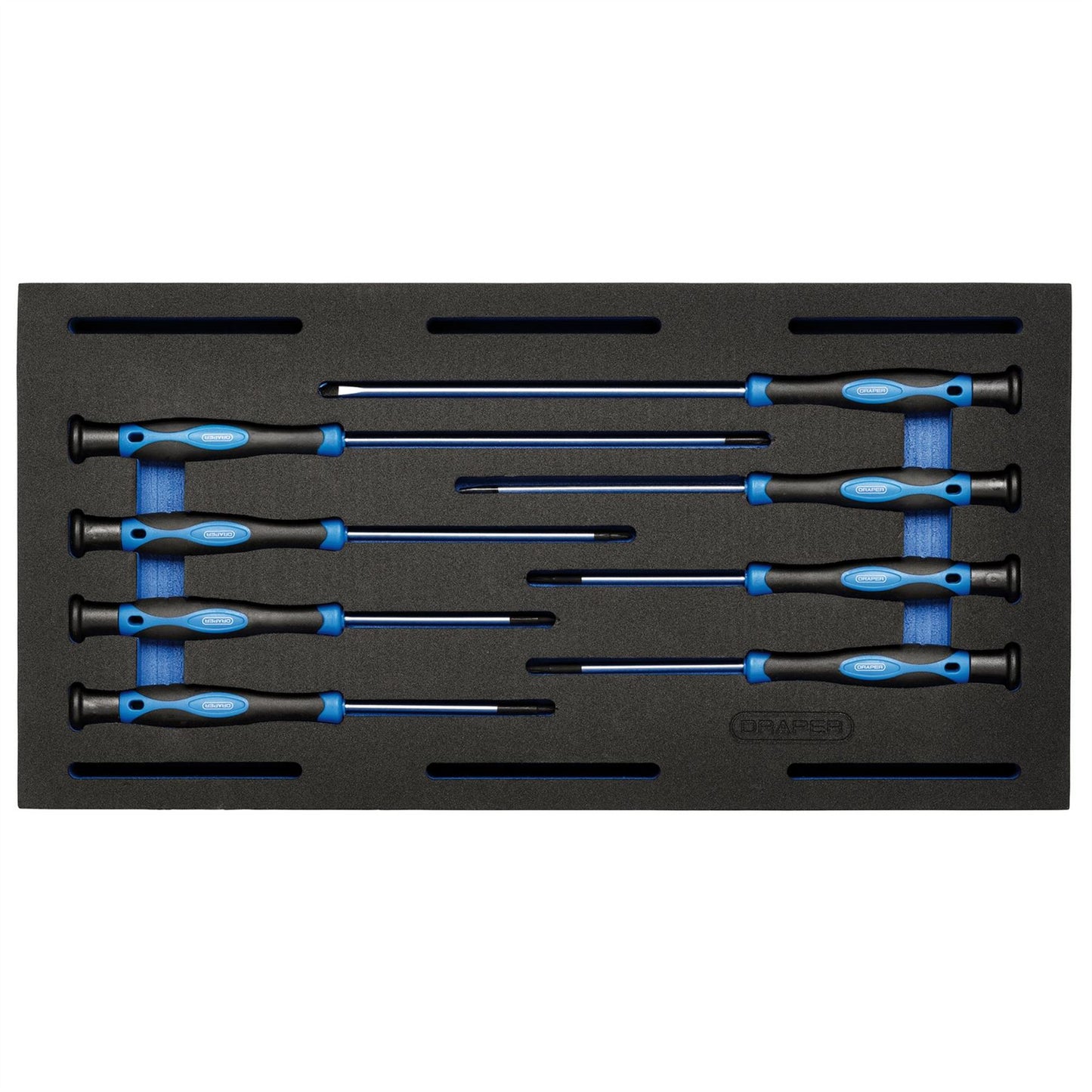 Draper 63399 Extra Long Precision Screwdriver Set in 1/4 Drawer EVA Insert Tray 8 Piece Draper