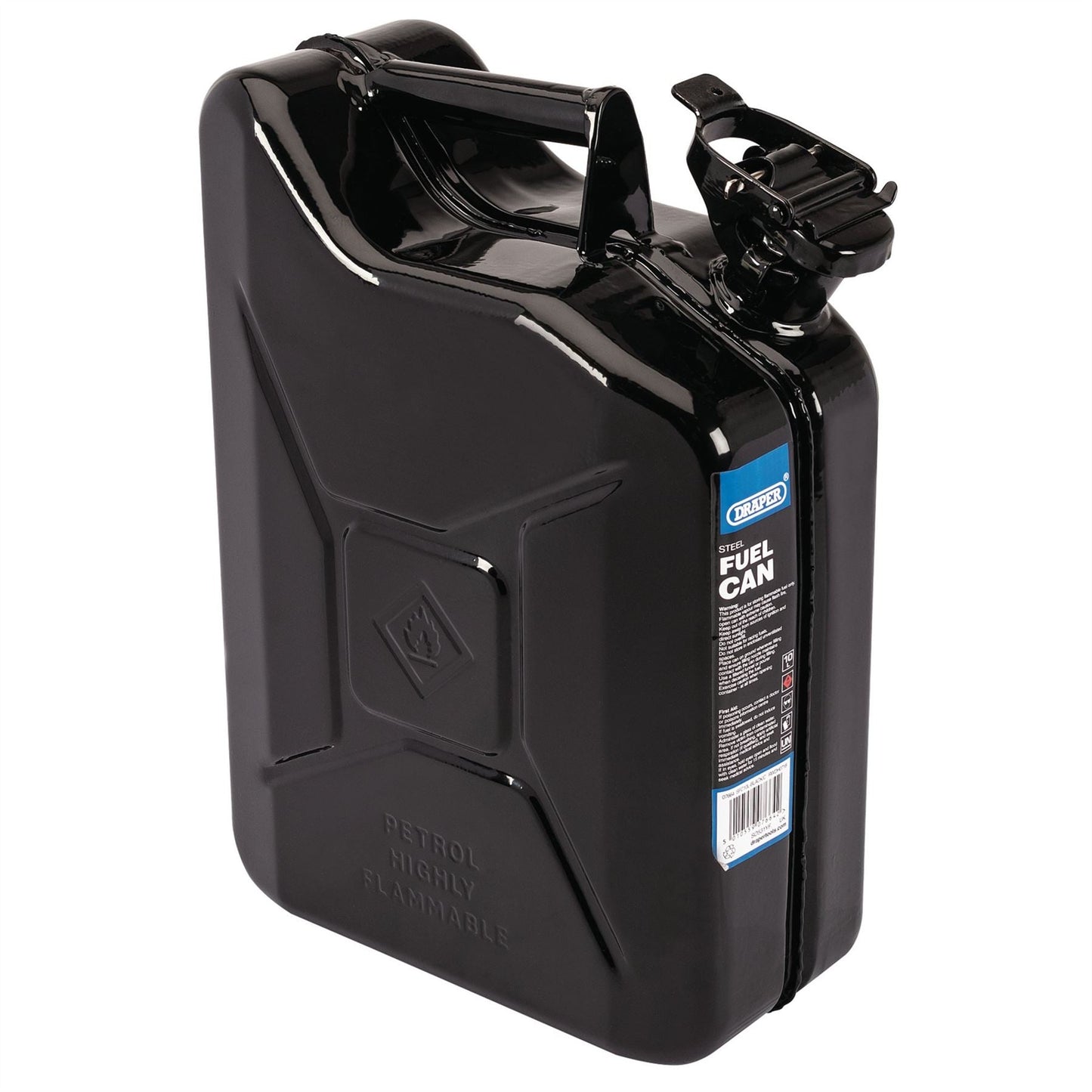 Draper 07664 Steel Fuel Can 10L Black Draper