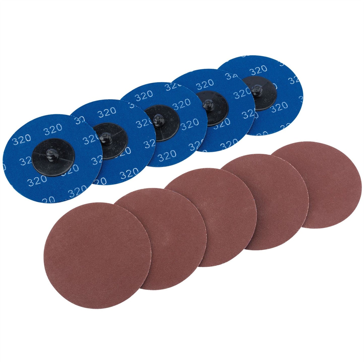 Draper 75620 Aluminium Oxide Sanding Discs 75mm 320 Grit Pack of 10 Draper