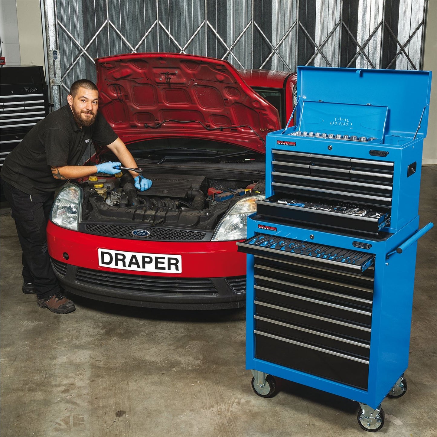 Draper 14910 Tool Chest 9 Drawer 26" Blue Draper