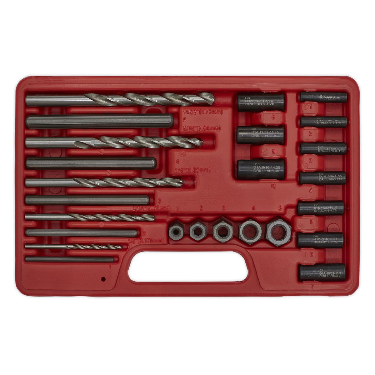 Sealey VS7233 Stud Extractor Set 25pc Sealey