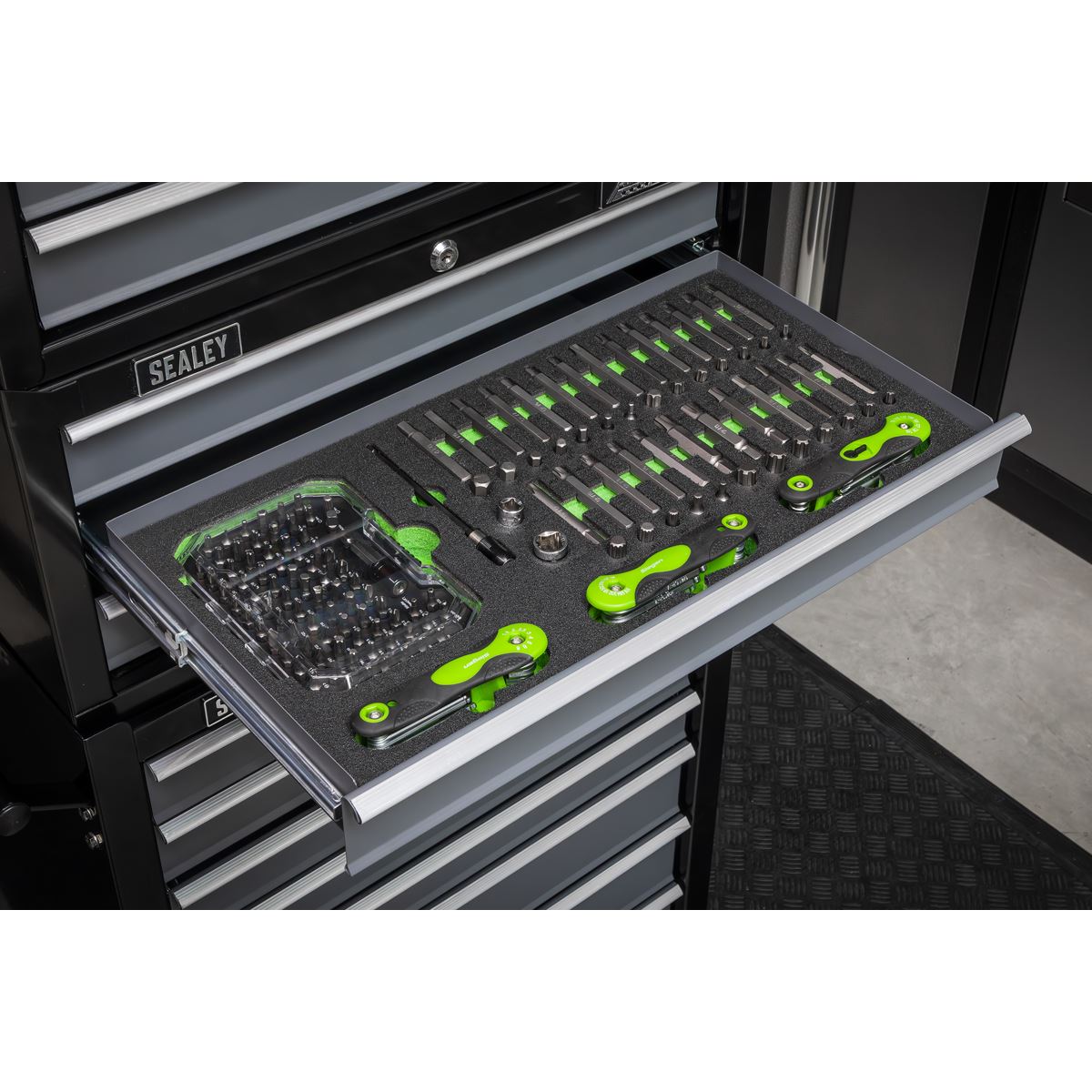 Siegen S01275 Tool Tray with Specialised Bits & Folding Hex Keys 170pc Siegen