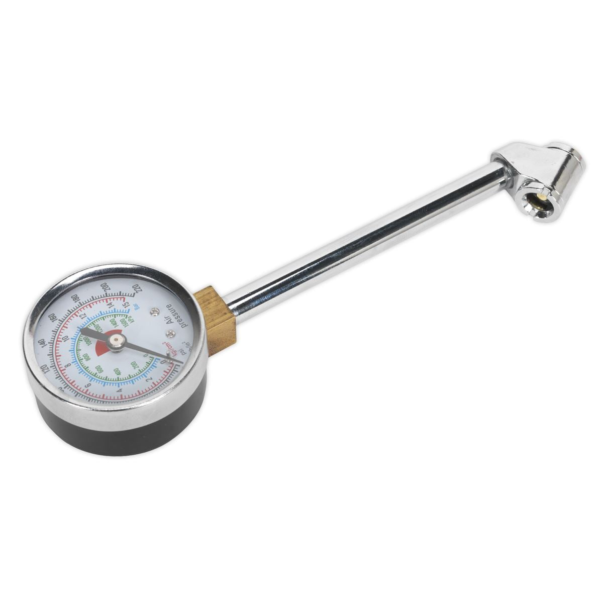 Sealey TSTPG34 Twin Connector Tyre Pressure Gauge 0-220psi Sealey