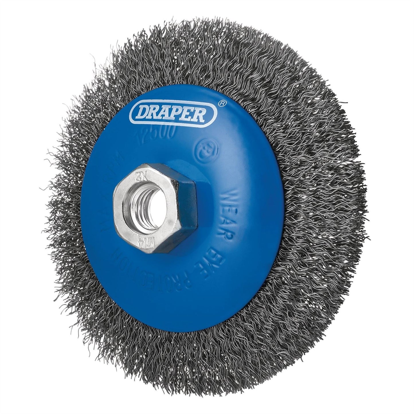 Draper 08065 Steel Bevelled Crimped Wire Wheel Brush 115mm M14 Draper