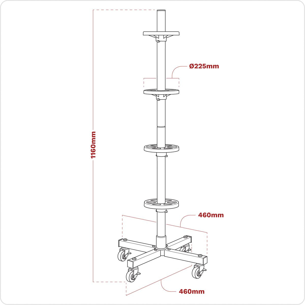 Sealey STR004 Wheel Storage Trolley 100kg Capacity Sealey