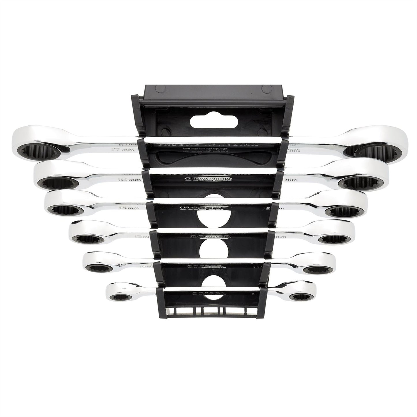 Draper 27741 HI-TORQ® Metric Double Ratchet Ring Spanner Set 6 Piece Draper