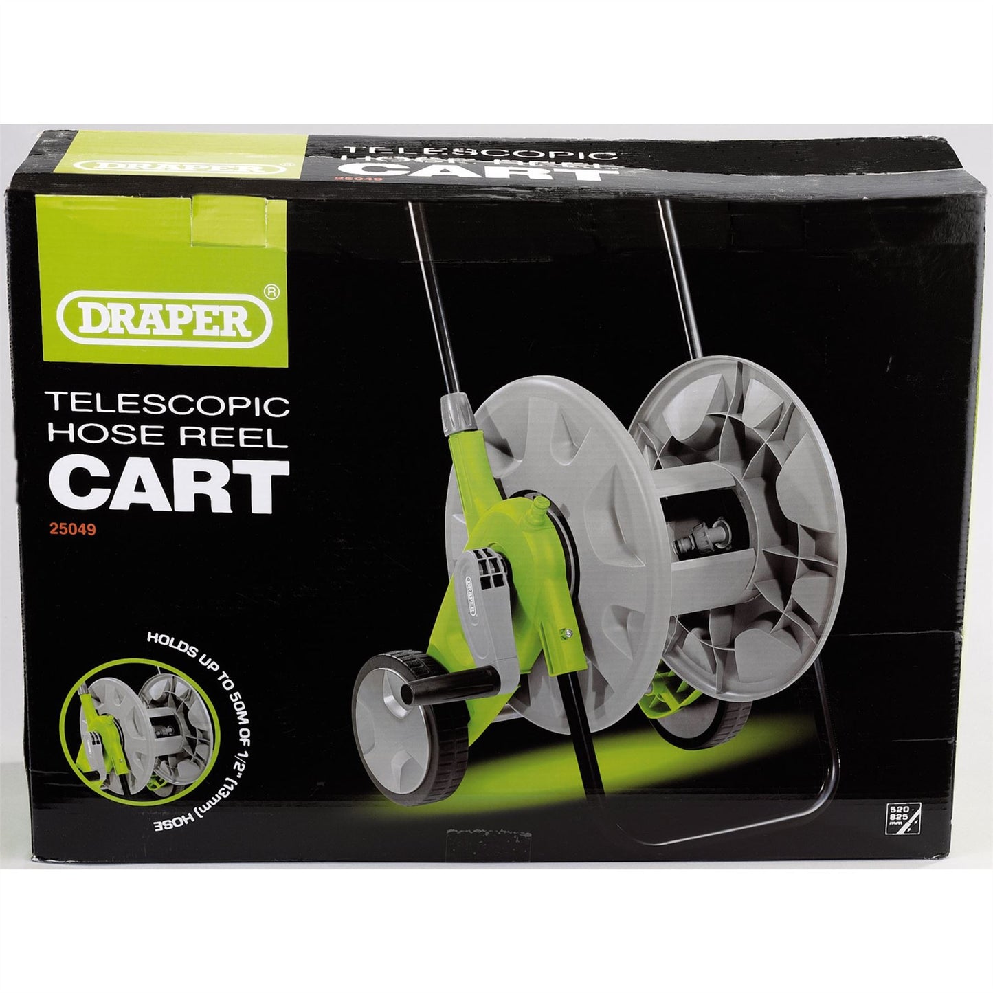 Draper 25049 Garden Hose Reel Cart 50m Capacity Draper