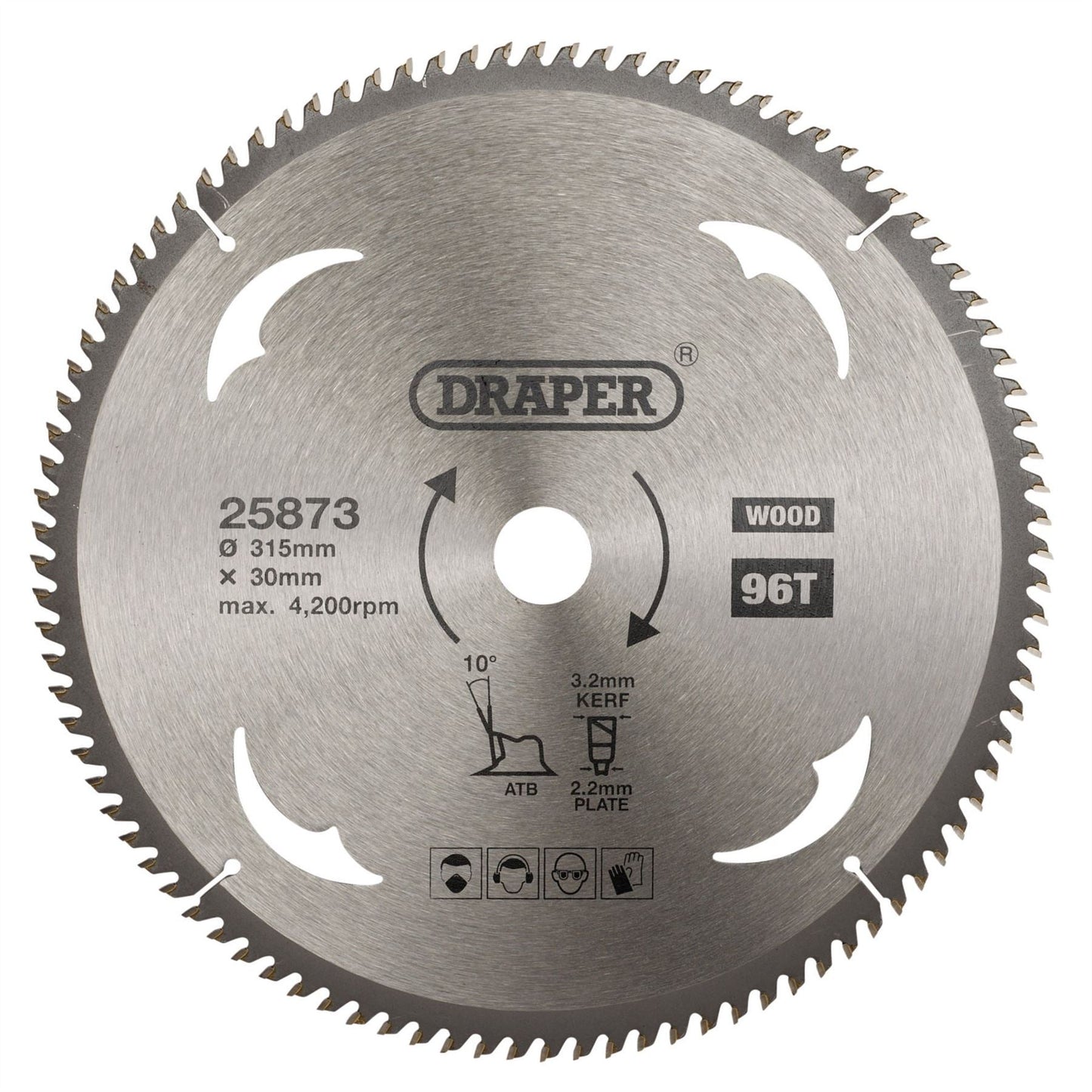 Draper 25873 TCT Circular Saw Blade for Wood 315 x 30mm 96T Draper