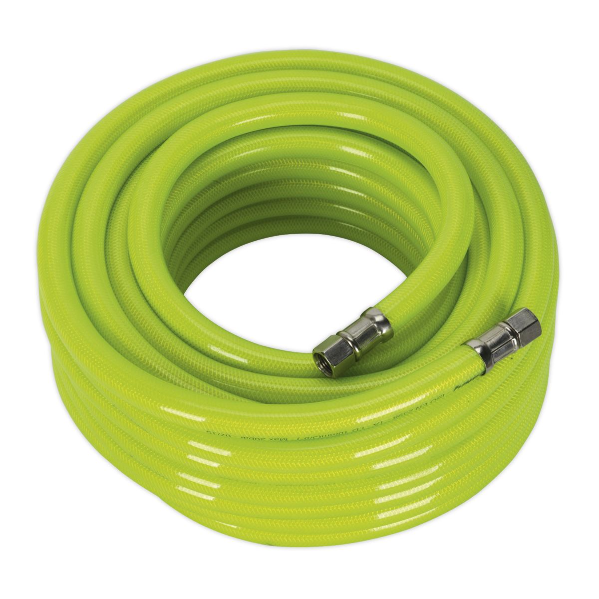 Sealey AHFC1538 Air Hose High-Visibility 15m x Ø10mm with 1/4"BSP Unions Sealey