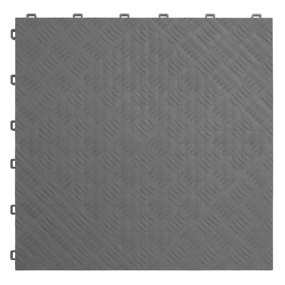 Sealey FT3G Polypropylene Floor Tile 400 x 400mm - Grey Treadplate - Pack of 9 Sealey