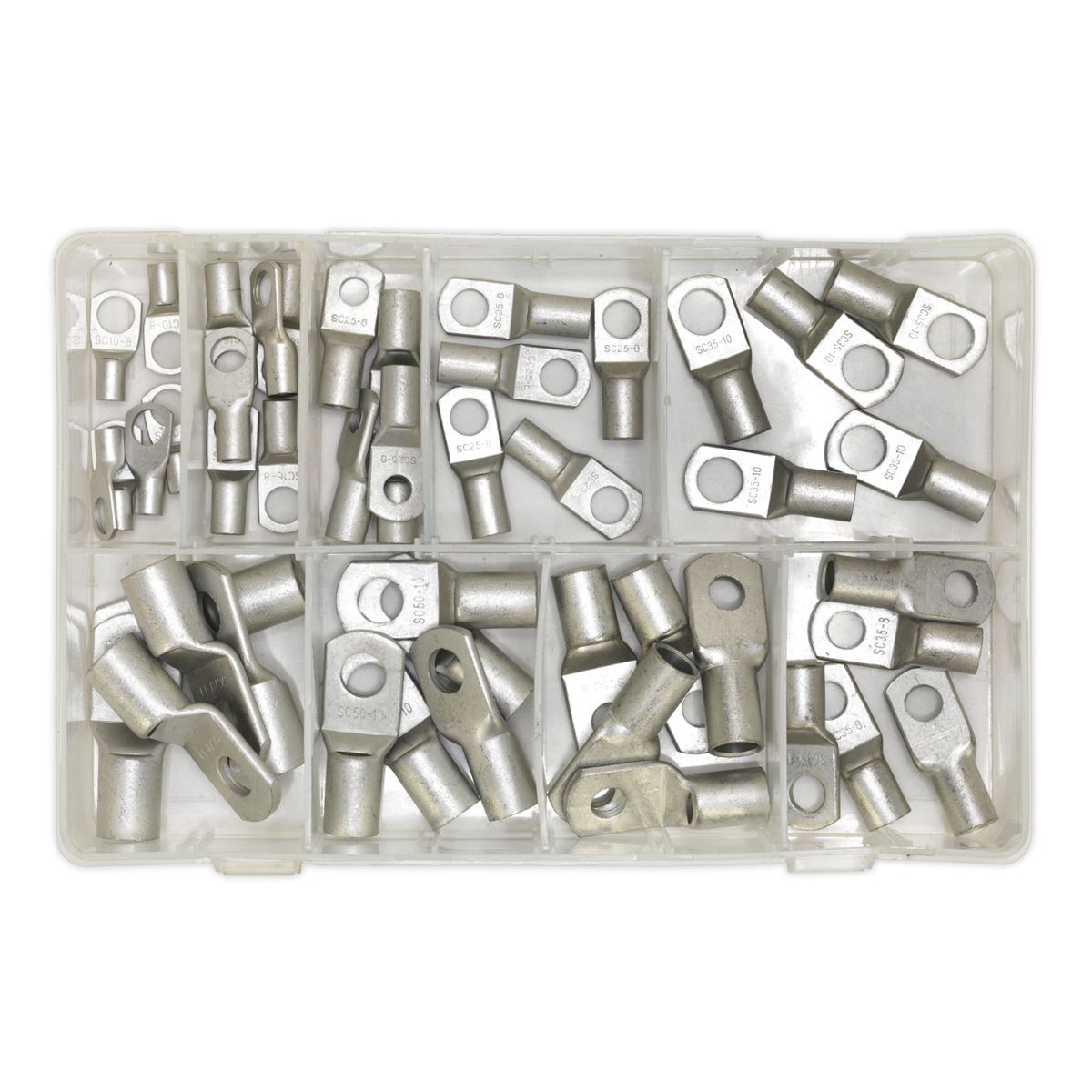 Sealey AB016CT Copper Lug Terminal Assortment 52pc Sealey