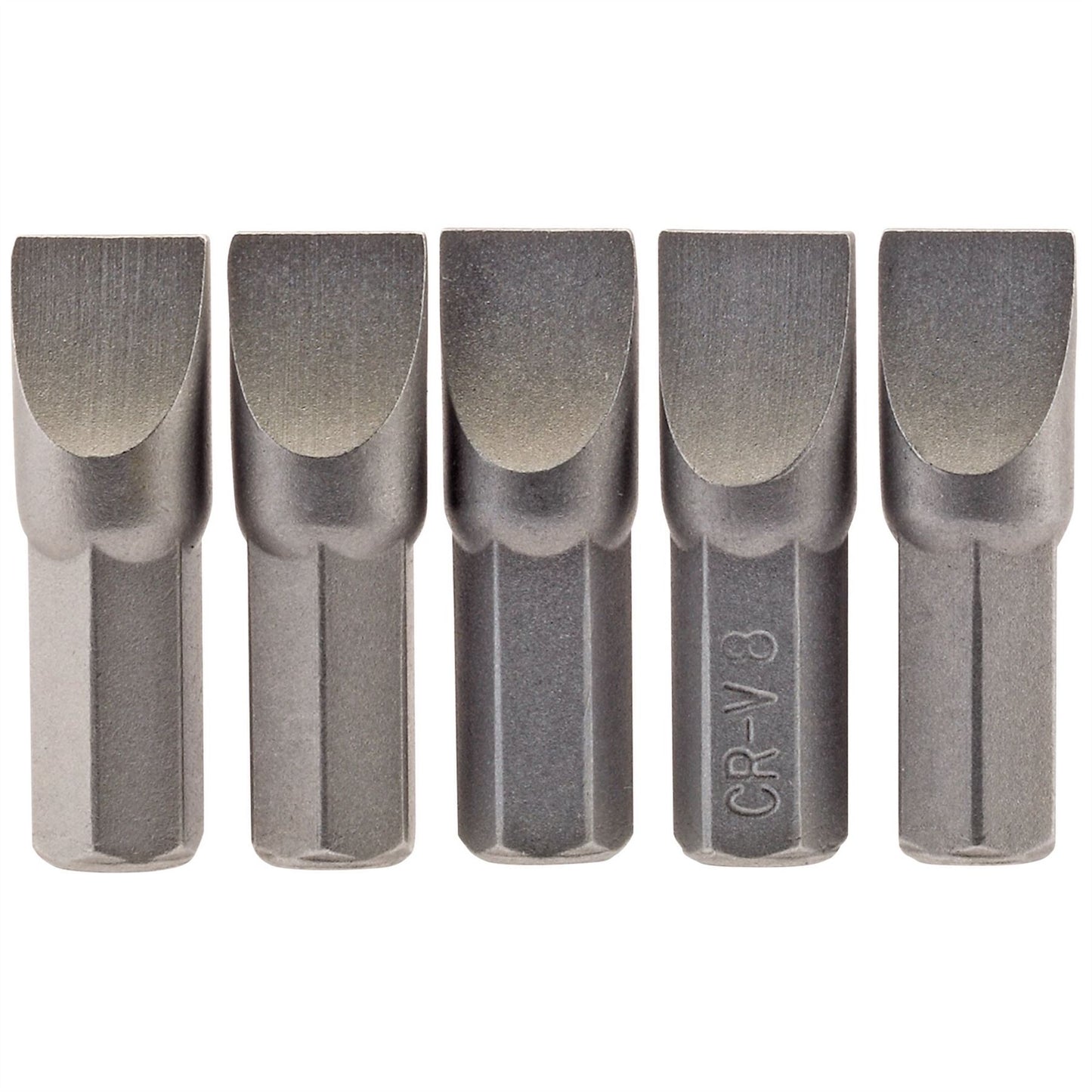 Draper 64013 Plain Slot Insert Bit 8.0mm 1/4" Hex 25mm Long Pack of 5 Draper