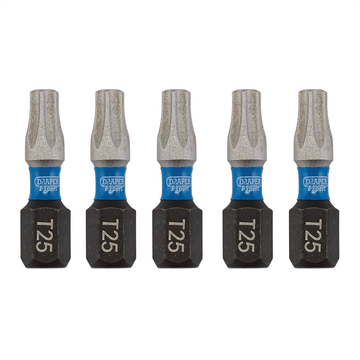 Draper 05494 Expert TX-STAR® Impact Screwdriver Bits T25 x 25mm 1/4" Hex Pack of 5 Draper
