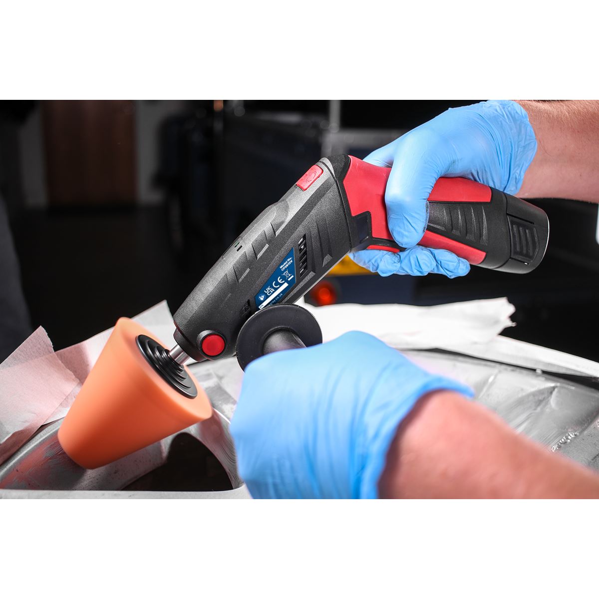 Sealey CP2812V Cordless Mini Sander/Polisher Kit Ø75mm 12V Lithium-ion Sealey