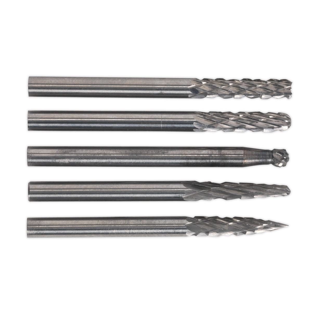 Sealey MCBSET01 Micro Carbide Burr Set 5pc Sealey