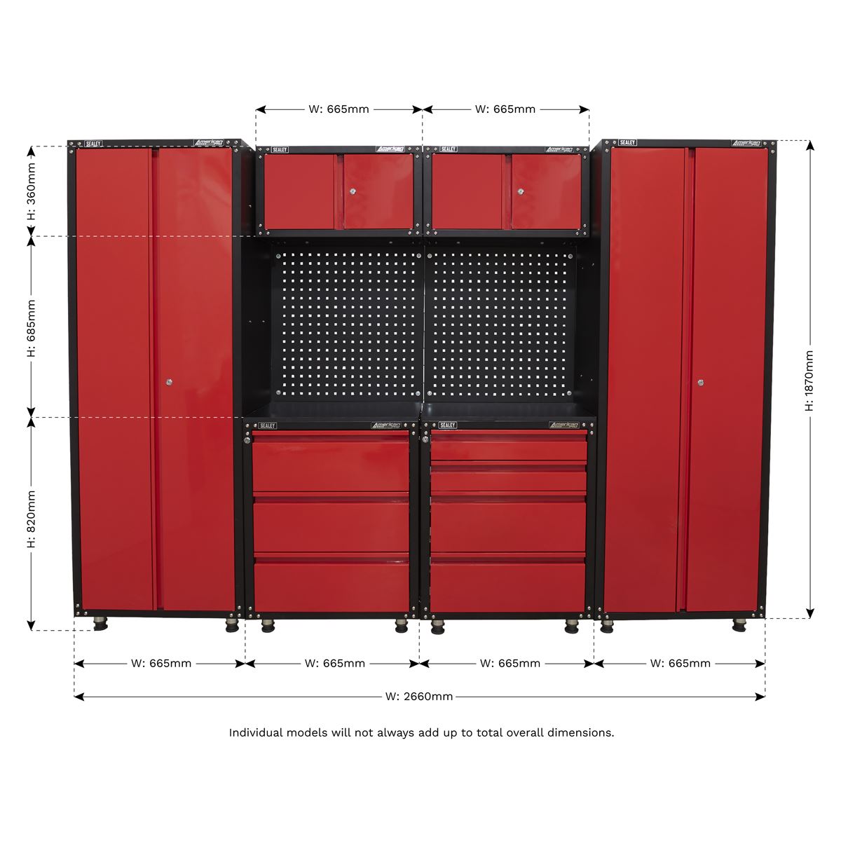 Sealey APMS80COMBO2 American PRO® 2.6m Storage System Sealey