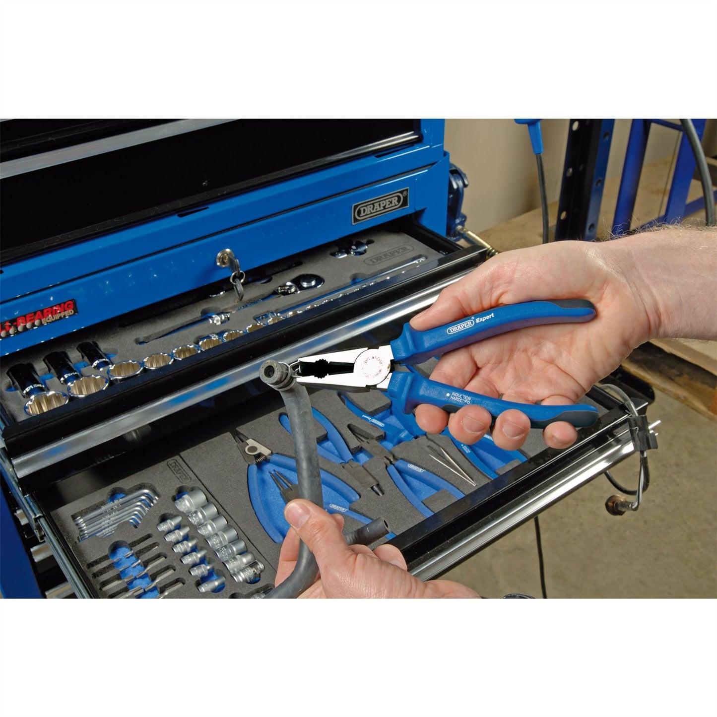 Draper 49406 Heavy Duty Soft Grip Pliers Set in EVA Foam Insert Tray 8 Piece Draper