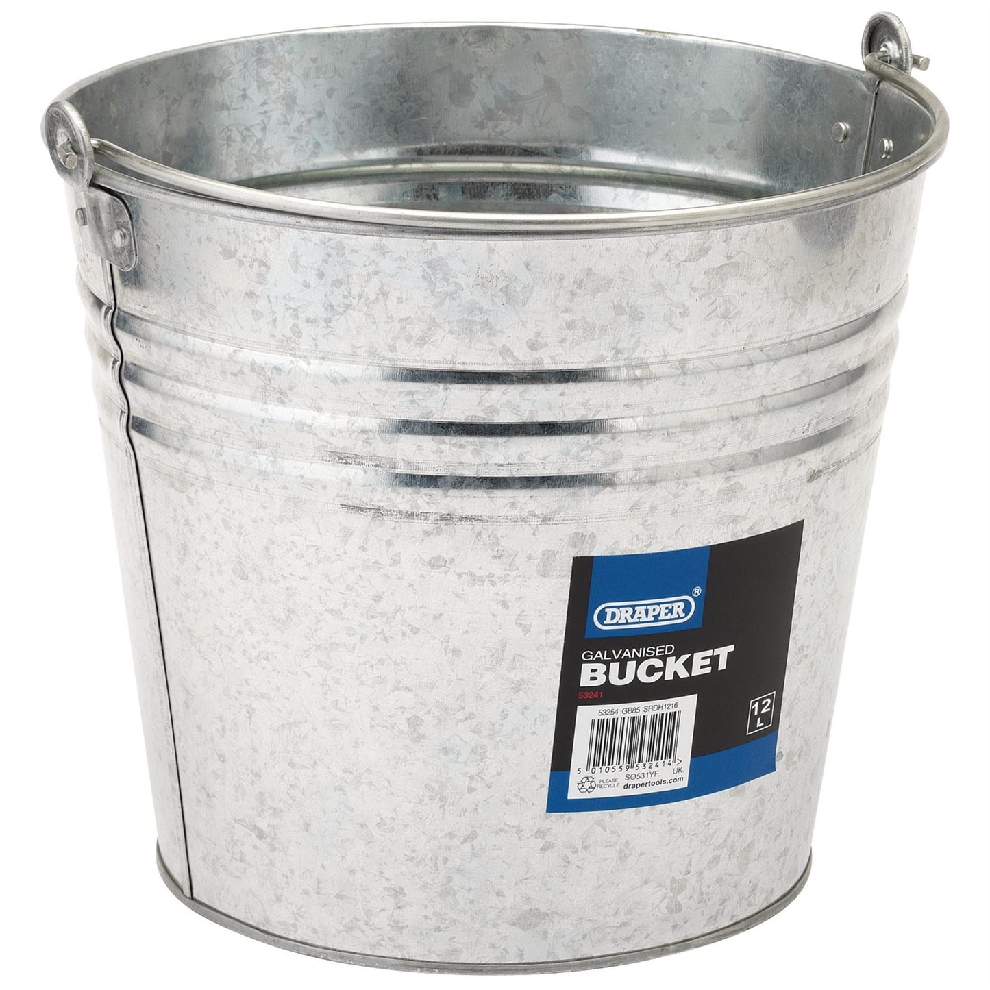 Draper 53241 Galvanised Steel Bucket 12L Draper