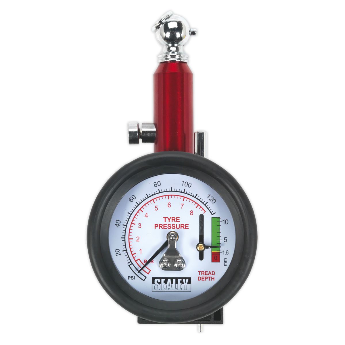 Sealey TSTPDG01 Tyre Pressure Gauge with Tyre Tread Depth Gauge 0-8bar(0-120psi) Sealey