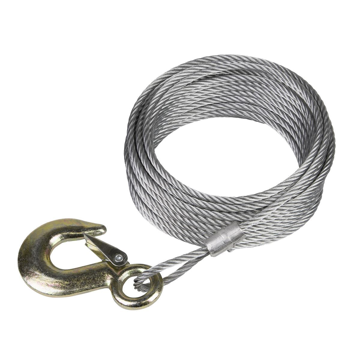 Sealey GWEC20 Winch Cable/Wire Rope Ø5.1mm x 10m 1350kg Breaking Strength with Forged Hook Sealey