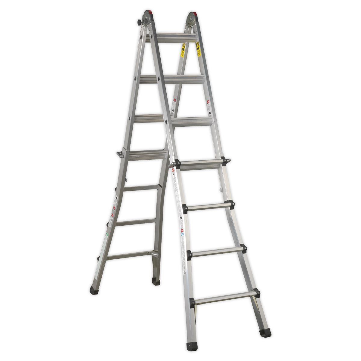 Sealey AFPL3 Aluminium Telescopic Ladder 4-Way EN 131 Adjustable Height Sealey