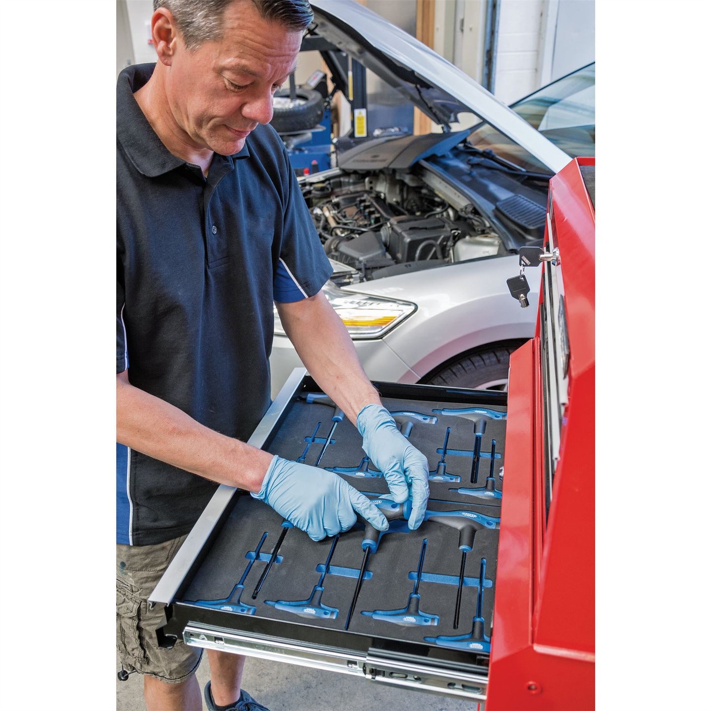 Draper 63505 TX-STAR® T' Handle Key Set in 3/4 Drawer EVA Insert Tray 7 Piece Draper