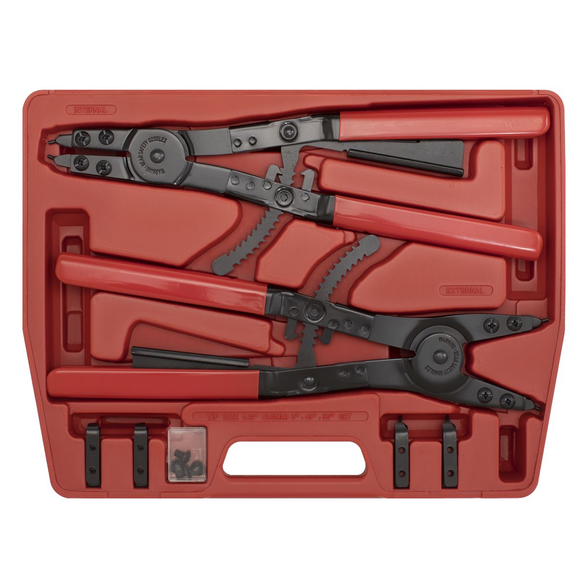 Sealey AK8501 Circlip Pliers Set Internal/External 400mm Heavy-Duty Sealey