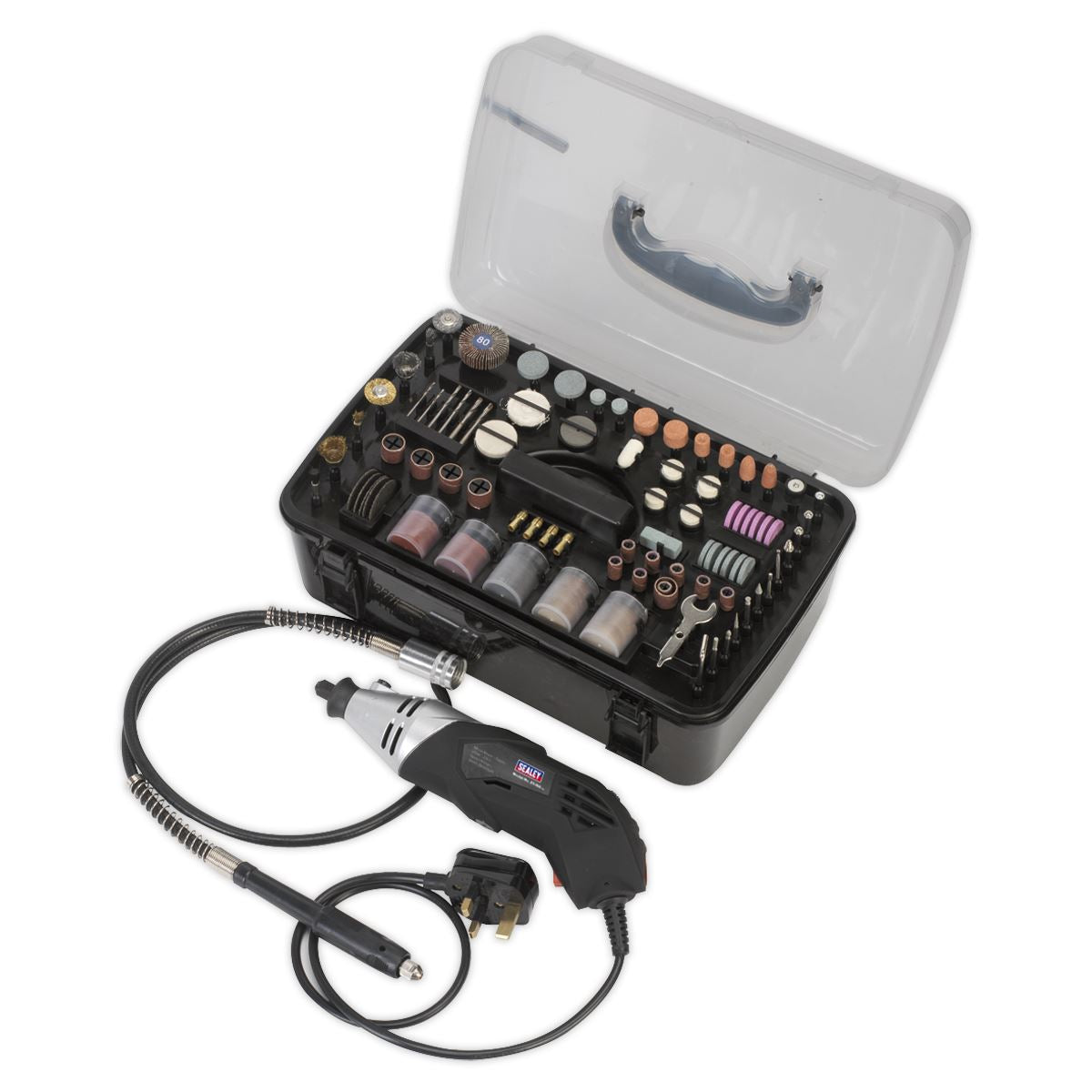 Sealey E5188 Multipurpose Rotary Tool & Engraver Kit 219pc 230V Sealey