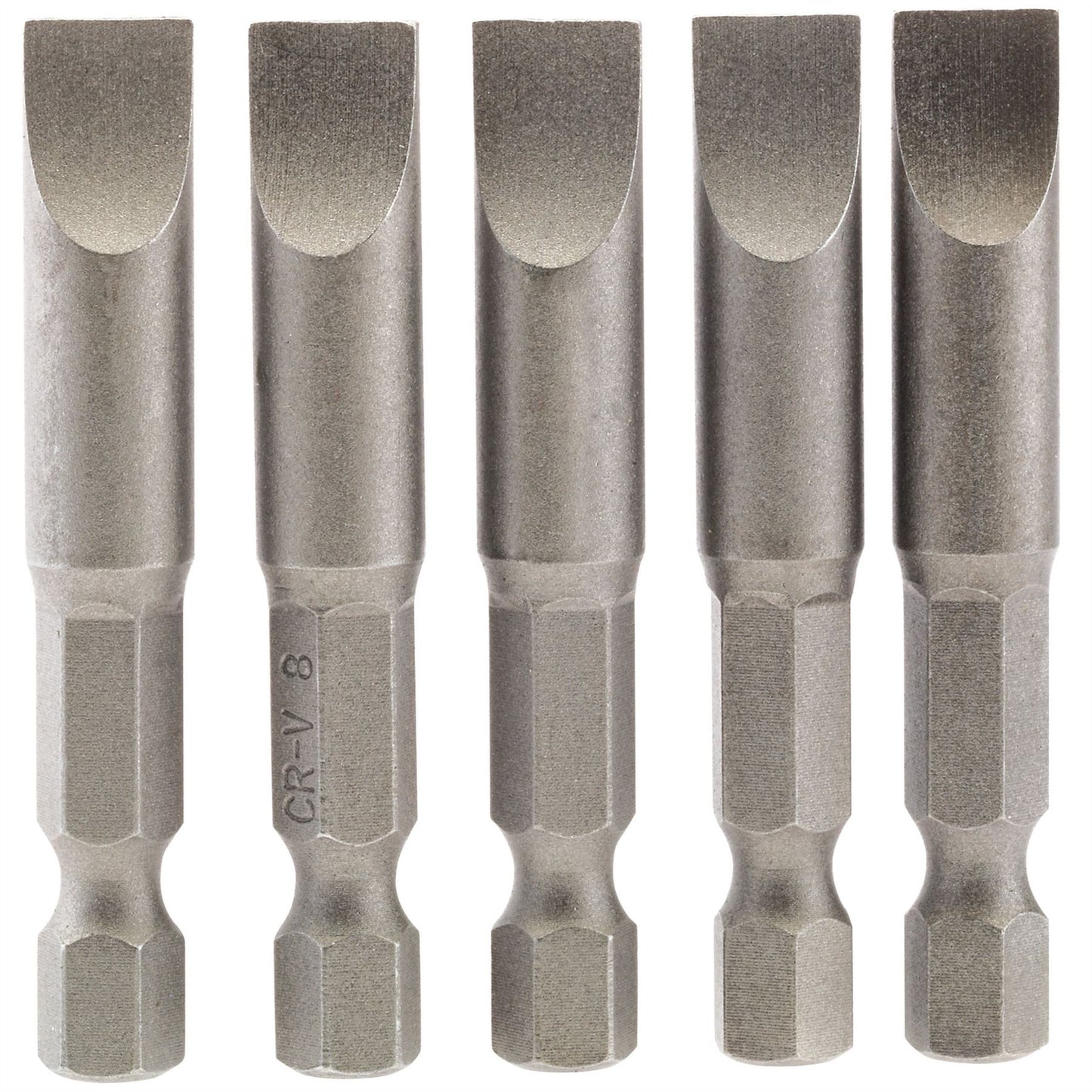Draper 64280 Plain Slot Insert Bit 8mm 1/4" Hex 50mm Long Pack of 5 Draper