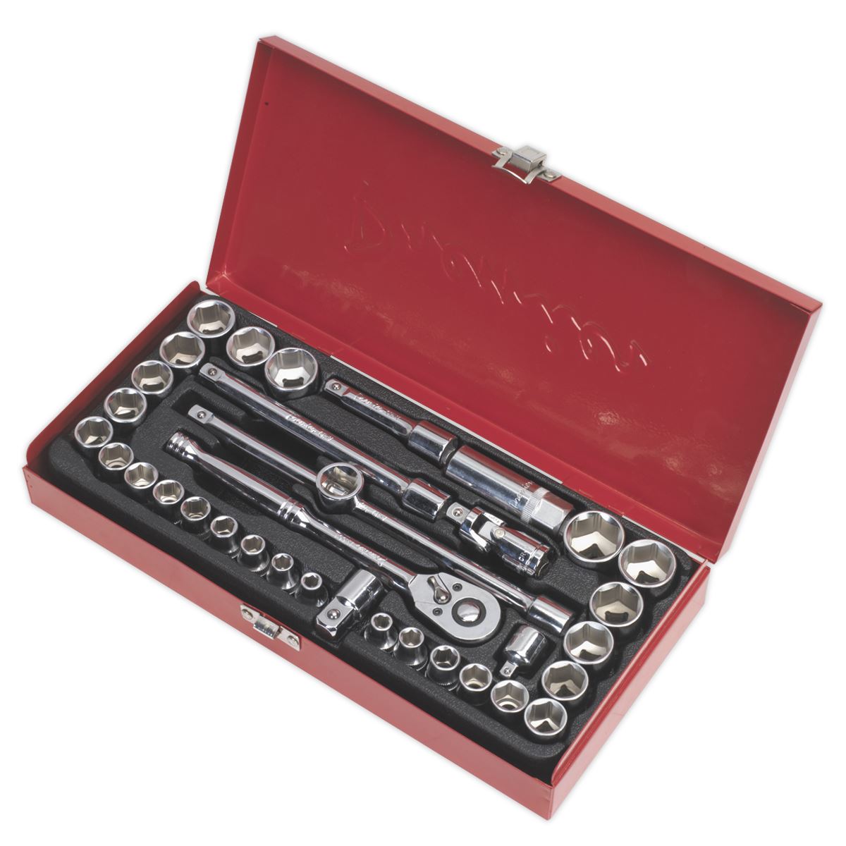 Sealey AK691 Socket Set 35pc 3/8"Sq Drive 6pt WallDrive® - Metric/Imperial Sealey