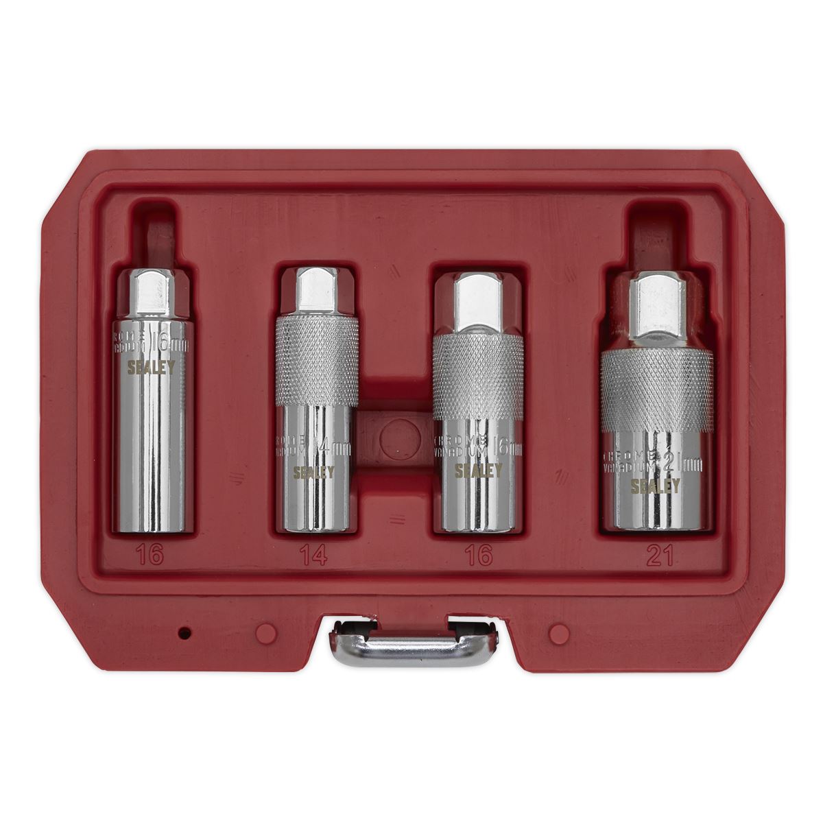 Sealey AK65561 Magnetic Spark Plug Socket Set 4pc 3/8"Sq Drive Sealey